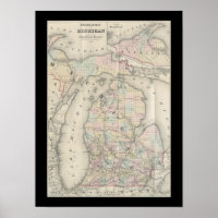 Carte vintage du Michigan