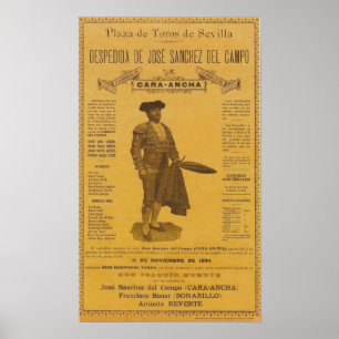 Poster Cartel para la despedida del torero Bull Fighter