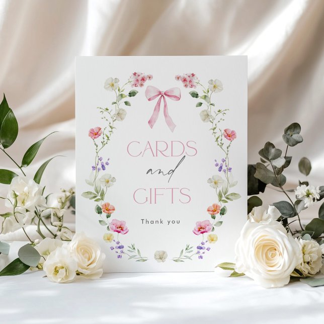 Poster Cartes à arc rose fleur sauvage et cadeaux (Créateur téléchargé)