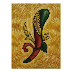 Poster Cartes à jouer italiennes - As de trèfle, Scopa