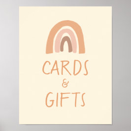 Poster Cartes Arc-en-ciel et tableaux de cadeaux Boho Sig
