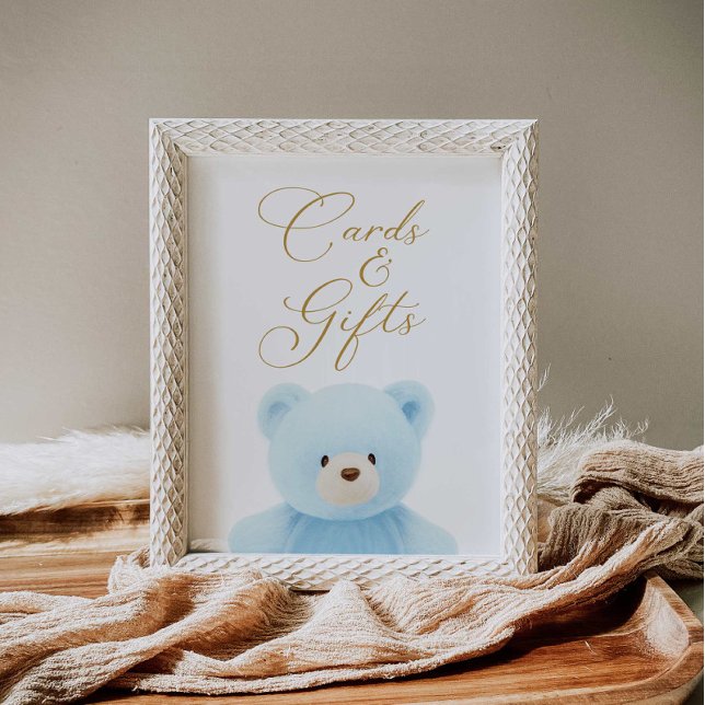 Poster Cartes Baby showers et cadeaux Blue Bear (Créateur téléchargé)
