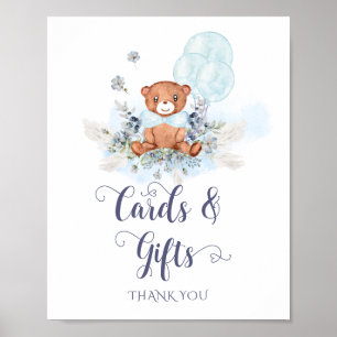 Poster Cartes Baby showers et cadeaux pour le garçon à ba