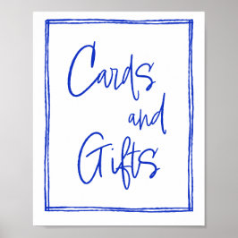 Poster Cartes Bleues Françaises Dessinées À La Main Et Ca