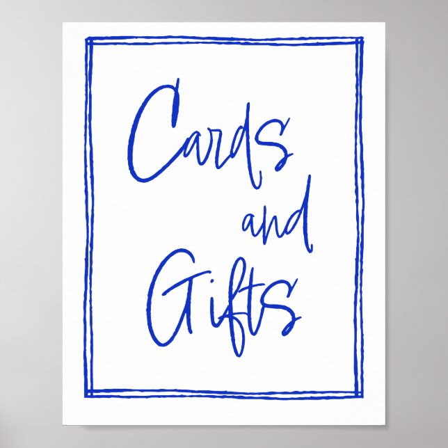 Poster Cartes Bleues Françaises Dessinées À La Main Et Ca (Devant)