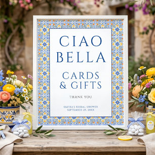Poster Cartes Cadeaux Ciao Bella Italien Fête de Mariage