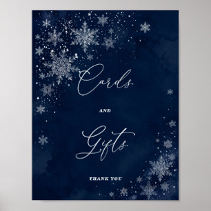 Poster Cartes & Cadeaux de Fête de Fiançailles Flocons de