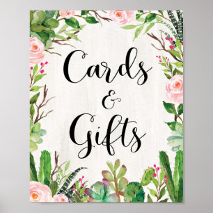 Poster Cartes Cadeaux Fête Sign Baby Shower Mariage