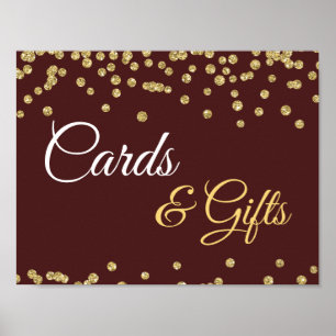 Poster Cartes & Cadeaux Gold Faux Parties scintillant Con