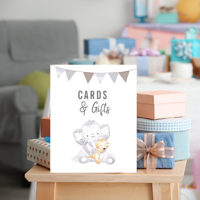 Poster Cartes & Cadeaux Moderne Baby Elephant Genre Neutr (Créateur téléchargé)