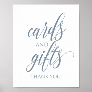 Poster Cartes & Cadeaux Signe pour Mariage - Dusty Blue