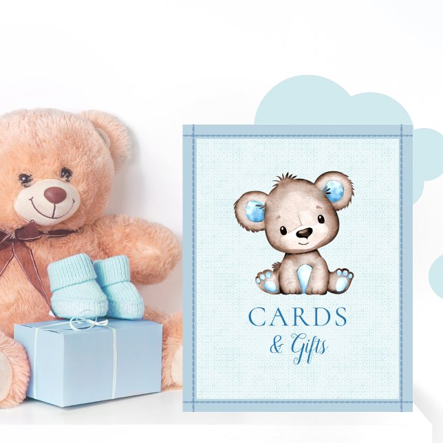 Poster Cartes & Cadeaux Table Cute Baby shower Brown Ours (Créateur téléchargé)