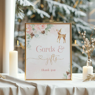 Poster Cartes d'anniversaire et cadeaux de cerfs d'hiver