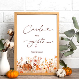 Poster Cartes d'automne et cadeaux Rustic Little Citrouil