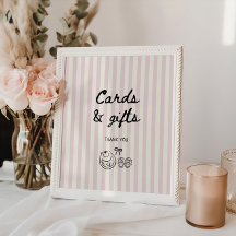 Cartes de Baby shower et cadeaux Soft Rose