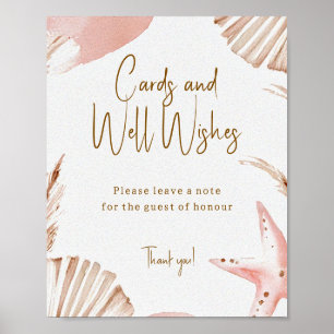 Poster Cartes de Baby Shower et panneau de vœux Boho Coas