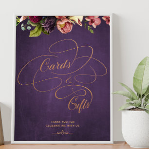Poster Cartes de calligraphie vintage classique et signe