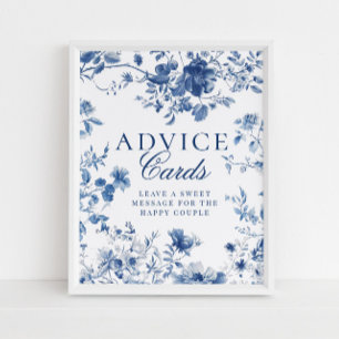 Poster Cartes de conseils élégantes à motifs de toile ble