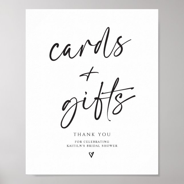 Poster Cartes de Fête des mariées Cadeaux Signer écriture (Devant)