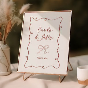 Poster Cartes de Fête des mariées de ruban à cadre bordea