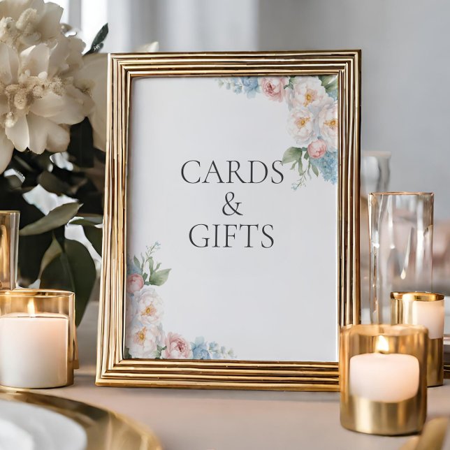 Poster CARTES DE Fête des mariées ET CADEAU BLEU ROSE FLE (Créateur téléchargé)