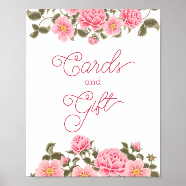 POSTER CARTES DE FÊTE DES MARIÉES ET CADEAU ROSE JOLIE RO (Devant)