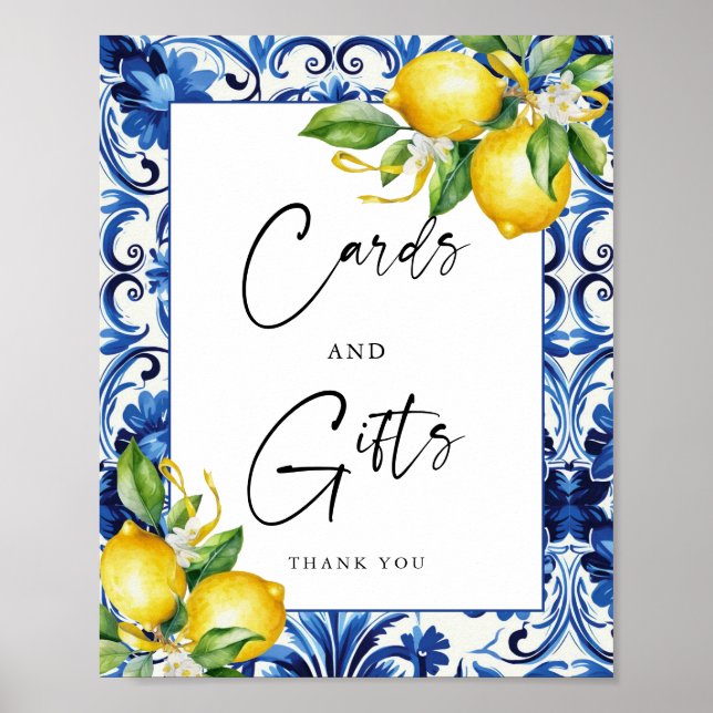 Poster Cartes de Fête des mariées et cadeaux aux citrons  (Devant)