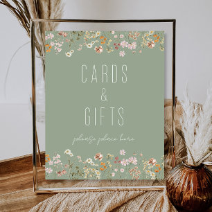 Poster Cartes de Fête des mariées Fleurs sauvages Boho Ca