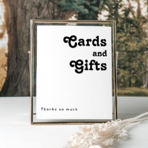 Poster Cartes de lettrage rétro moderne et panneau de cad