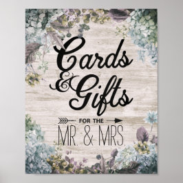 Poster Cartes de mariage Cadeaux Botanique Floral & Bois