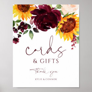 Poster Cartes de mariage & Cadeaux Panneau Tournesol Rose