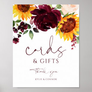 Poster Cartes de mariage & Cadeaux Panneau Tournesol Rose