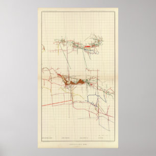 Poster Cartes de mine de Comstock numéro III