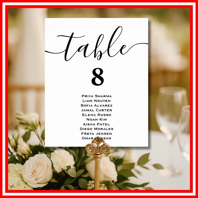 Poster Cartes de plan de table de mariage minimal moderne (Créateur téléchargé)