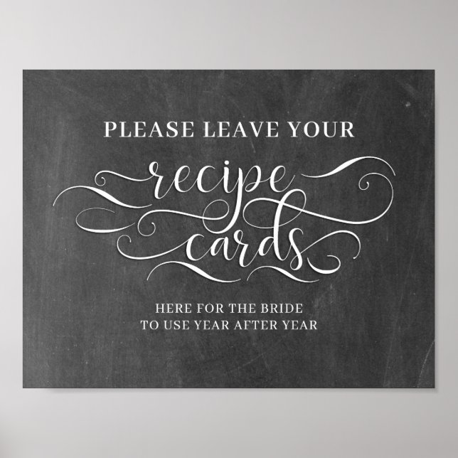 Poster Cartes De Recette Pour Le Signal Mariage De Mariée (Devant)