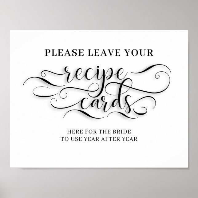 Poster Cartes De Recette Pour Le Signal Mariage De Mariée (Devant)