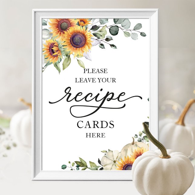 Poster Cartes de recette pour un mariage de tournesols en (Créateur téléchargé)
