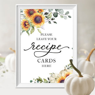 Poster Cartes de recette pour un shower de mariage Tourne
