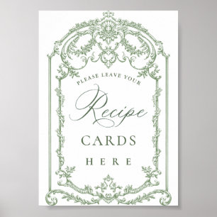 Poster Cartes de recette verte florale de Grace ornée vic