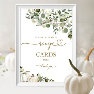 Poster Cartes de recettes de douche de mariée Citrouille