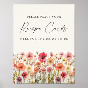 Poster Cartes de recettes de Fête de Mariage Fleur en Fle
