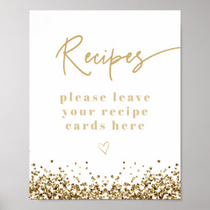 Poster Cartes de recettes de mariage REGINA Yellow Gold S