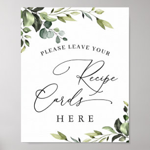 Poster Cartes de recettes d'eucalyptus élégantes pour Bab