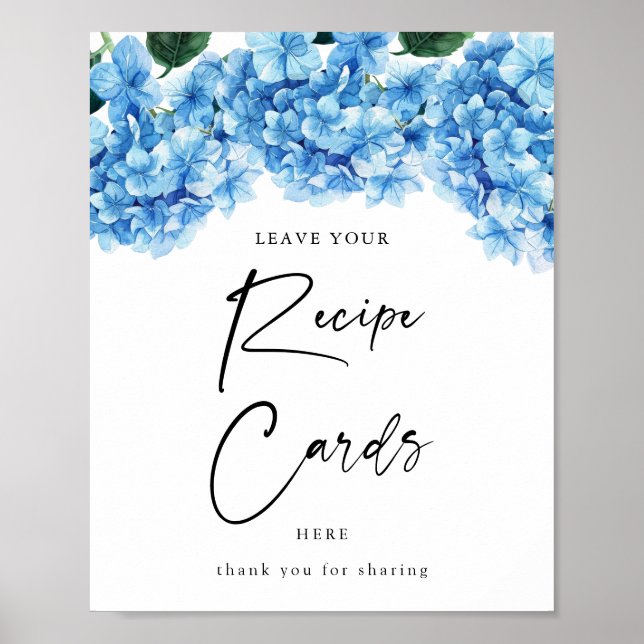 Poster Cartes de recettes pour une Baby Shower fleuri ave (Devant)