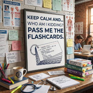 Poster Cartes de révision drôles pour étudiant en soins i