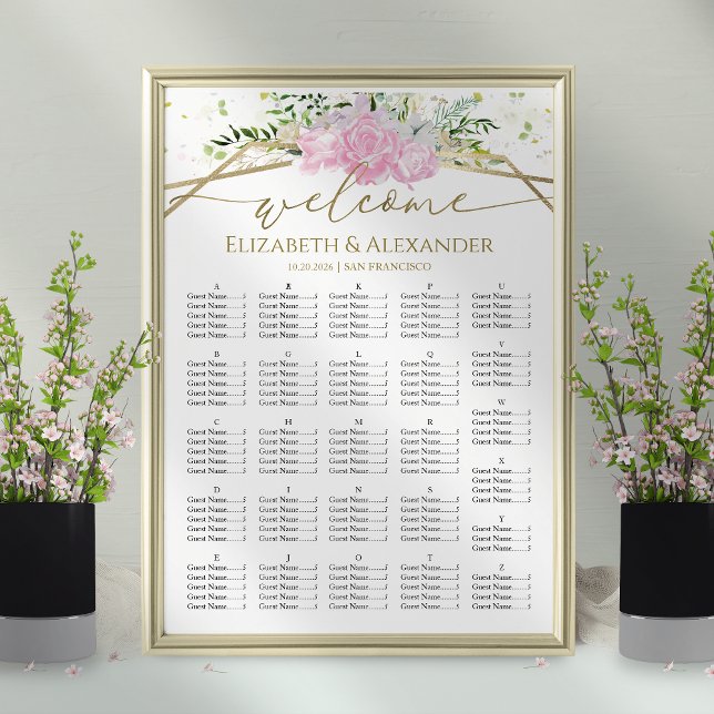 Poster Cartes de sièges de mariage du printemps Fleur sau (Créateur téléchargé)