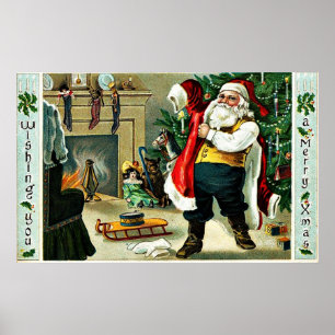 Poster Cartes de vœux de Noël vintage