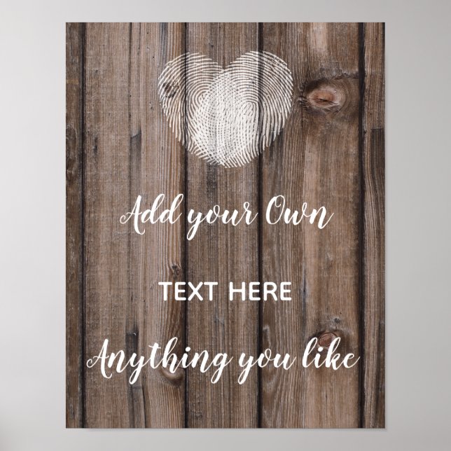 Poster Cartes en bois rustique modèle et cadeaux Panneau  (Devant)