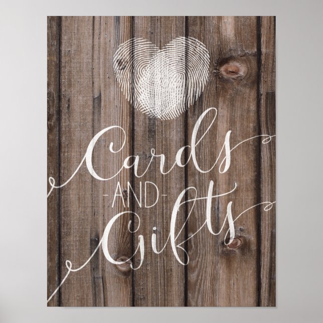 Poster Cartes en bois rustique modèle et cadeaux Panneau  (Devant)