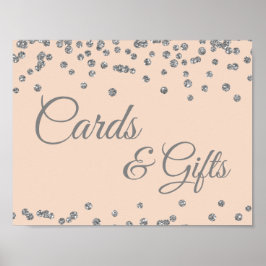 Poster Cartes et cadeaux Argent Faux Parties scintillant 